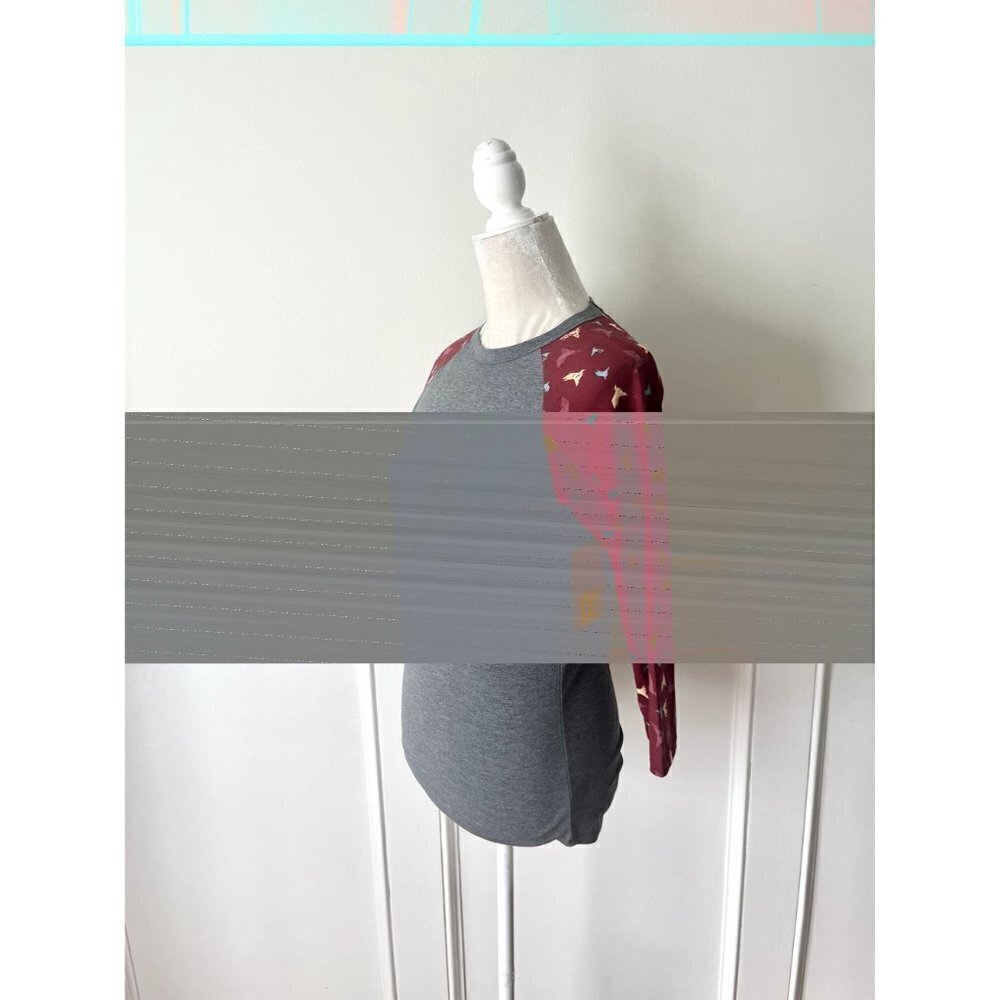 Lularoe Randy Raglan Top Gray NWT XXS - Picture 2 of 4